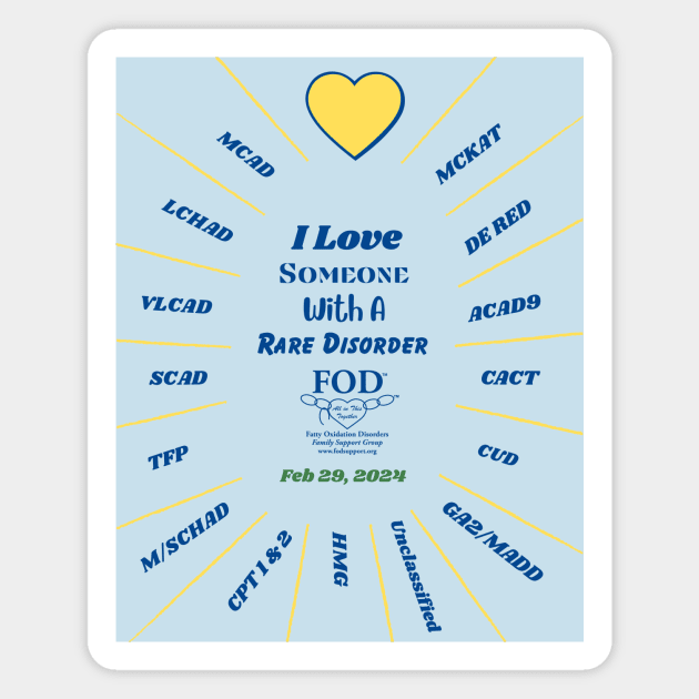 FOD Group Rare Disease Day 2024 I LOVE Magnet by FOD Family Support Group